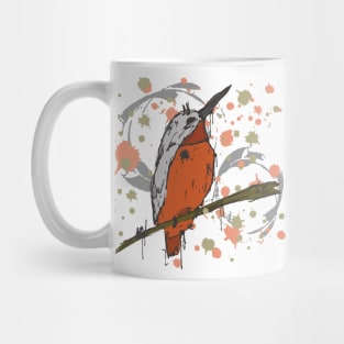 Small orange bird watercolor sketch Mug